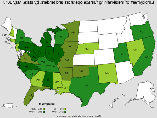 Employment of Metal-Refining Furnace Operators and Tenders by State